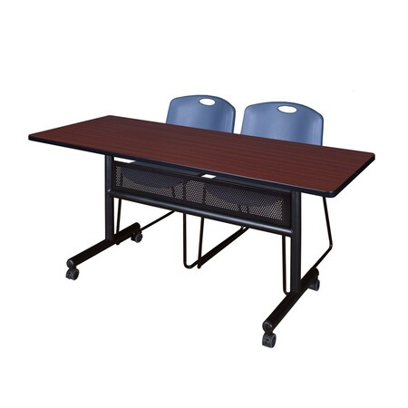 Kobe Rectangle FlipTop Table, 60" W, 29" H, Laminate Top, Mahogany MKFTM6024MH44BE